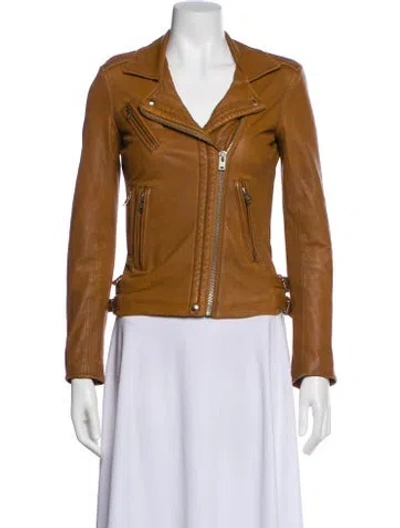 Pre-owned Iro Leather Biker Jacket In Brown