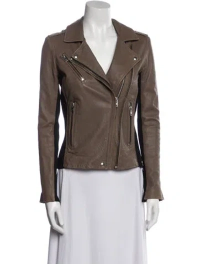 Pre-owned Iro Leather Biker Jacket In Brown
