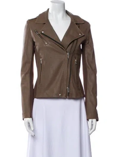 Pre-owned Iro Leather Biker Jacket In Brown