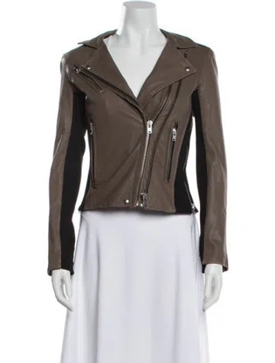 Pre-owned Iro Leather Biker Jacket In Brown