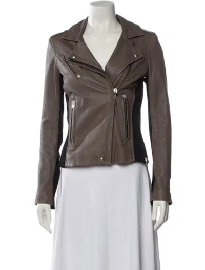 Pre-owned Iro Leather Biker Jacket In Brown