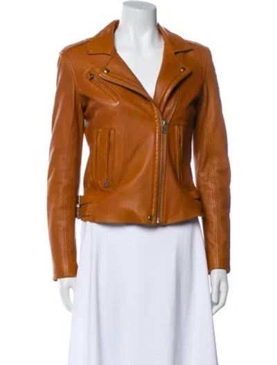 Pre-owned Iro Leather Biker Jacket In Brown
