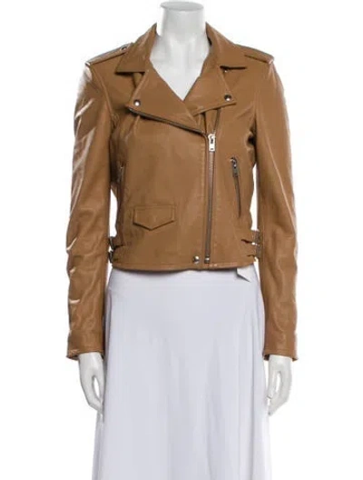 Pre-owned Iro Leather Biker Jacket In Brown