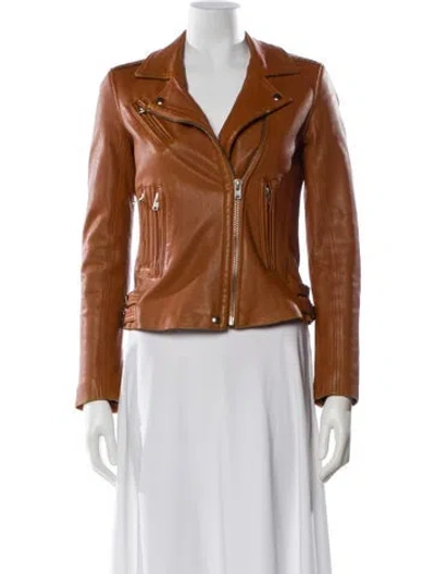 Pre-owned Iro Leather Biker Jacket In Brown