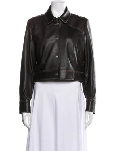 Pre-owned Iro Leather Biker Jacket In Brown