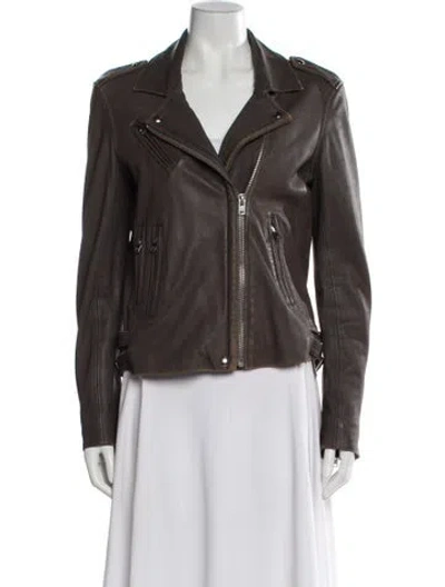 Pre-owned Iro Leather Biker Jacket In Brown