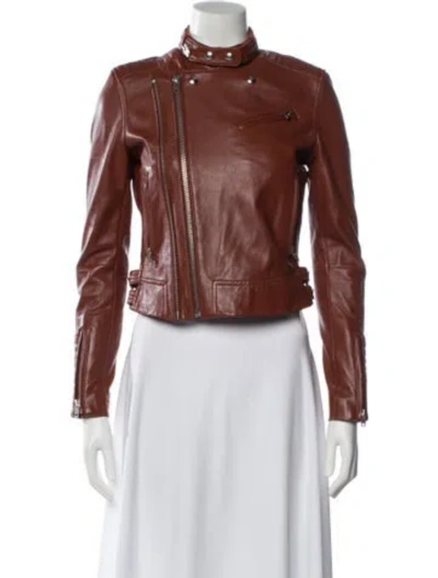 Pre-owned Iro Leather Biker Jacket In Brown