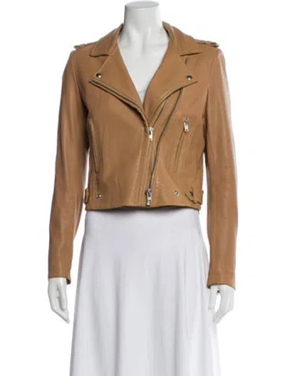 Pre-owned Iro Leather Biker Jacket In Brown