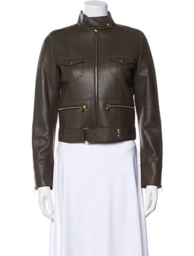 Pre-owned Iro Leather Biker Jacket In Brown