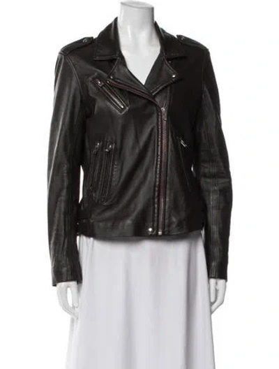 Pre-owned Iro Leather Biker Jacket In Brown