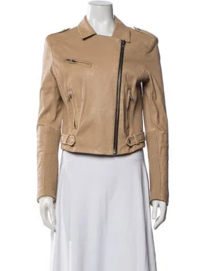 Pre-owned Iro Leather Biker Jacket In Brown