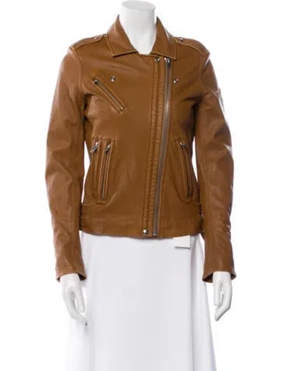 Pre-owned Iro Leather Biker Jacket In Brown