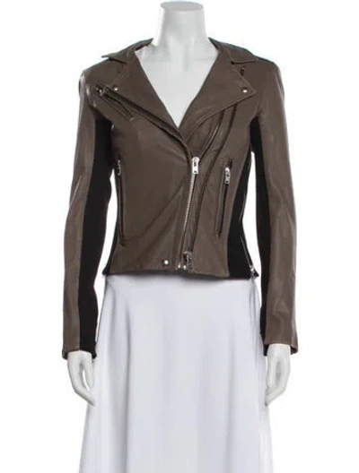 Pre-owned Iro Leather Biker Jacket In Brown