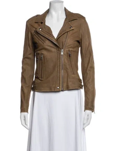 Pre-owned Iro Leather Biker Jacket In Brown