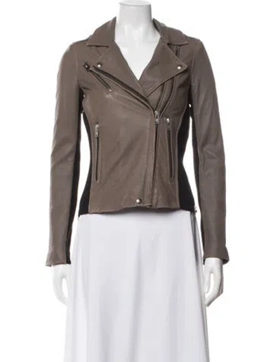Pre-owned Iro Leather Biker Jacket In Brown