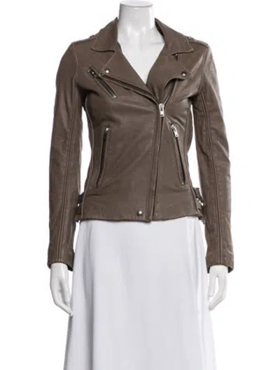 Pre-owned Iro Leather Biker Jacket In Brown