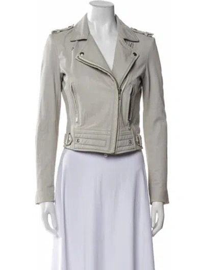 Pre-owned Iro Leather Biker Jacket In Gray