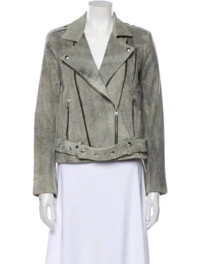 Pre-owned Iro Leather Biker Jacket In Gray