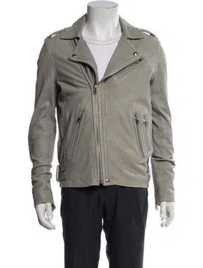 Pre-owned Iro Leather Biker Jacket In Gray