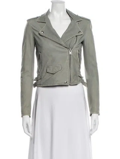 Pre-owned Iro Leather Biker Jacket In Gray