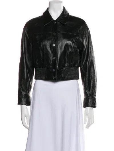 Pre-owned Iro Leather Biker Jacket In Gray