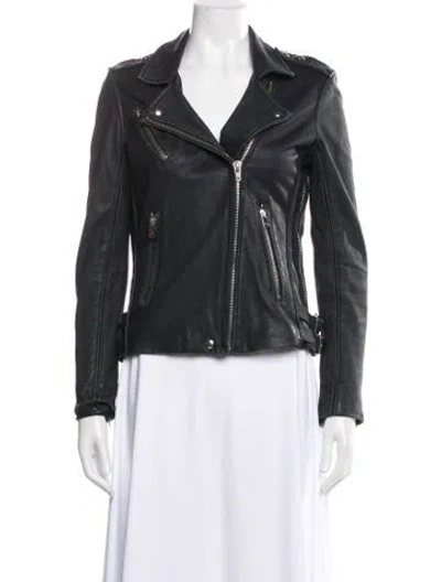 Pre-owned Iro Leather Biker Jacket In Gray