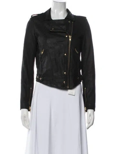 Pre-owned Iro Leather Biker Jacket In Gray