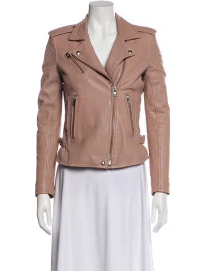 Pre-owned Iro Leather Biker Jacket In Neutral