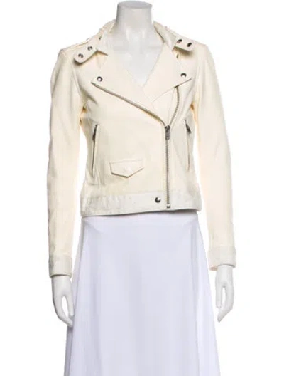 Pre-owned Iro Leather Biker Jacket In Neutral