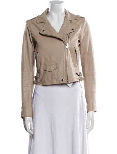 Pre-owned Iro Leather Biker Jacket In Neutral