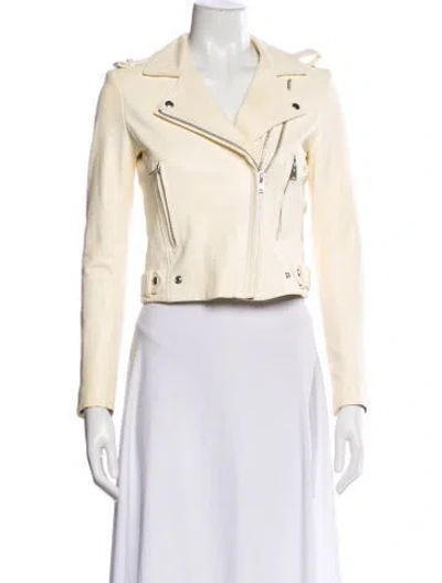 Pre-owned Iro Leather Biker Jacket In Neutral
