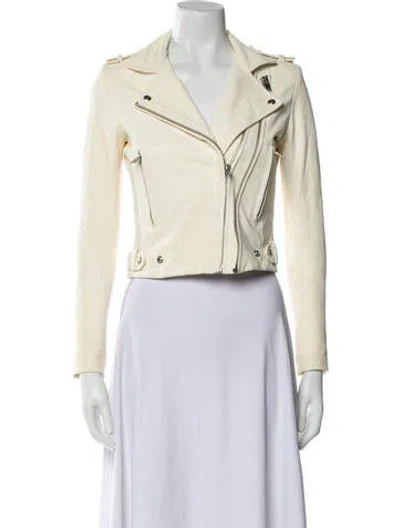 Pre-owned Iro Leather Biker Jacket In Neutral