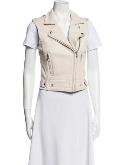 Pre-owned Iro Leather Biker Jacket In Neutral