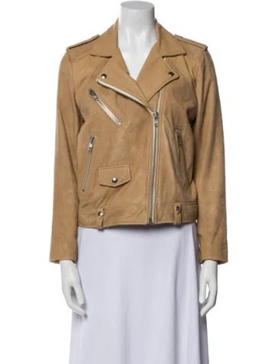 Pre-owned Iro Leather Biker Jacket In Neutral