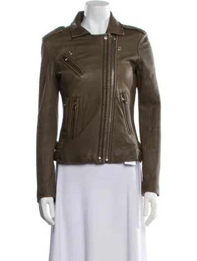 Pre-owned Iro Leather Biker Jacket In Neutral
