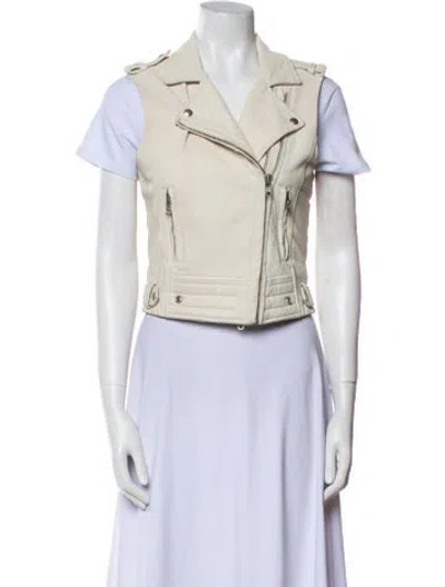 Pre-owned Iro Leather Biker Jacket In Neutral
