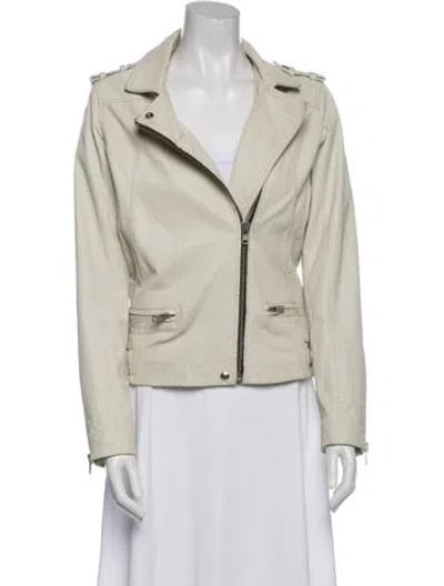 Pre-owned Iro Leather Biker Jacket In Neutral