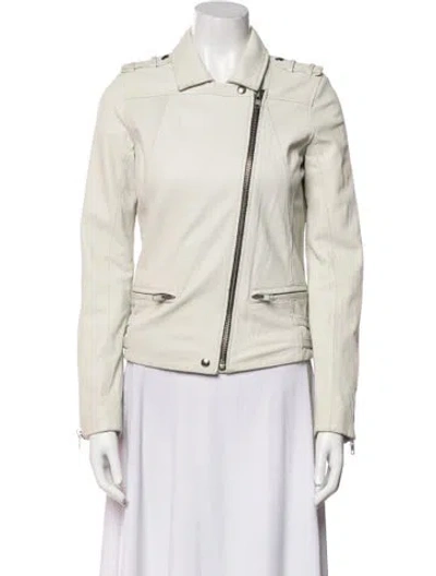 Pre-owned Iro Leather Biker Jacket In Neutral