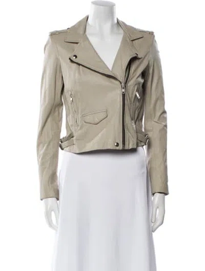 Pre-owned Iro Leather Biker Jacket In Neutral