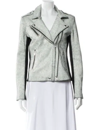 Pre-owned Iro Leather Biker Jacket In Neutral