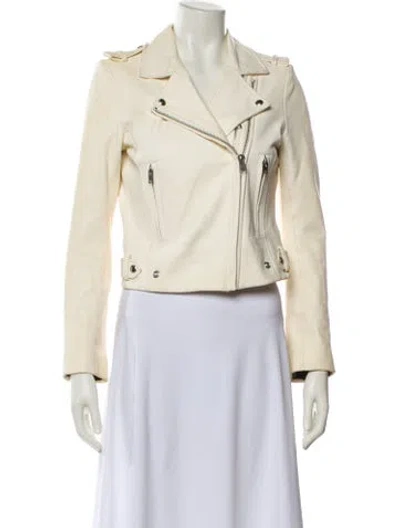 Pre-owned Iro Leather Biker Jacket In Neutral