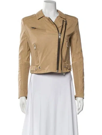 Pre-owned Iro Leather Biker Jacket In Neutral