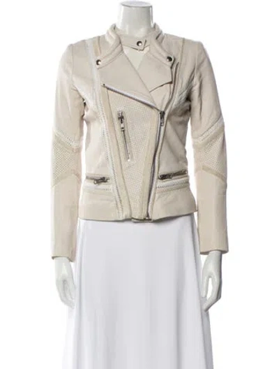 Pre-owned Iro Leather Biker Jacket In Neutral