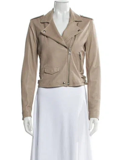Pre-owned Iro Leather Biker Jacket In Neutral