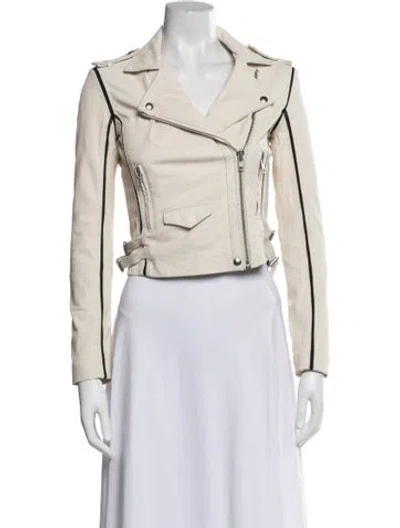 Pre-owned Iro Leather Biker Jacket In Neutral