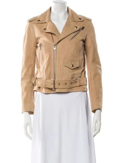 Pre-owned Iro Leather Biker Jacket In Neutral