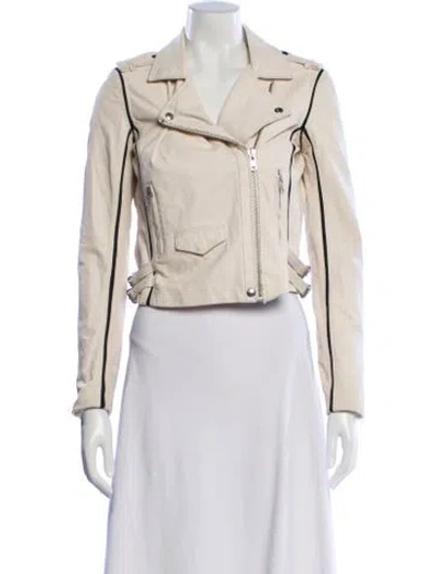 Pre-owned Iro Leather Biker Jacket In Neutral