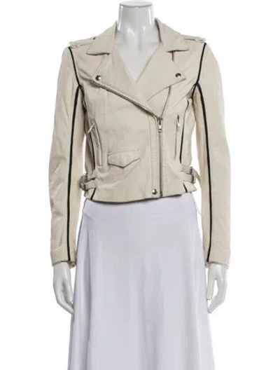 Pre-owned Iro Leather Biker Jacket In Neutral