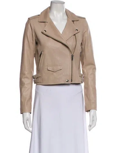 Pre-owned Iro Leather Biker Jacket In Neutral