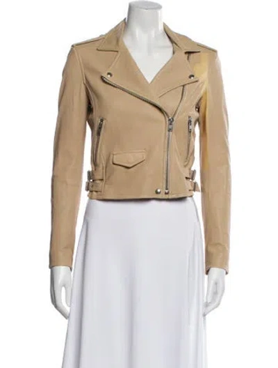 Pre-owned Iro Leather Biker Jacket In Neutral